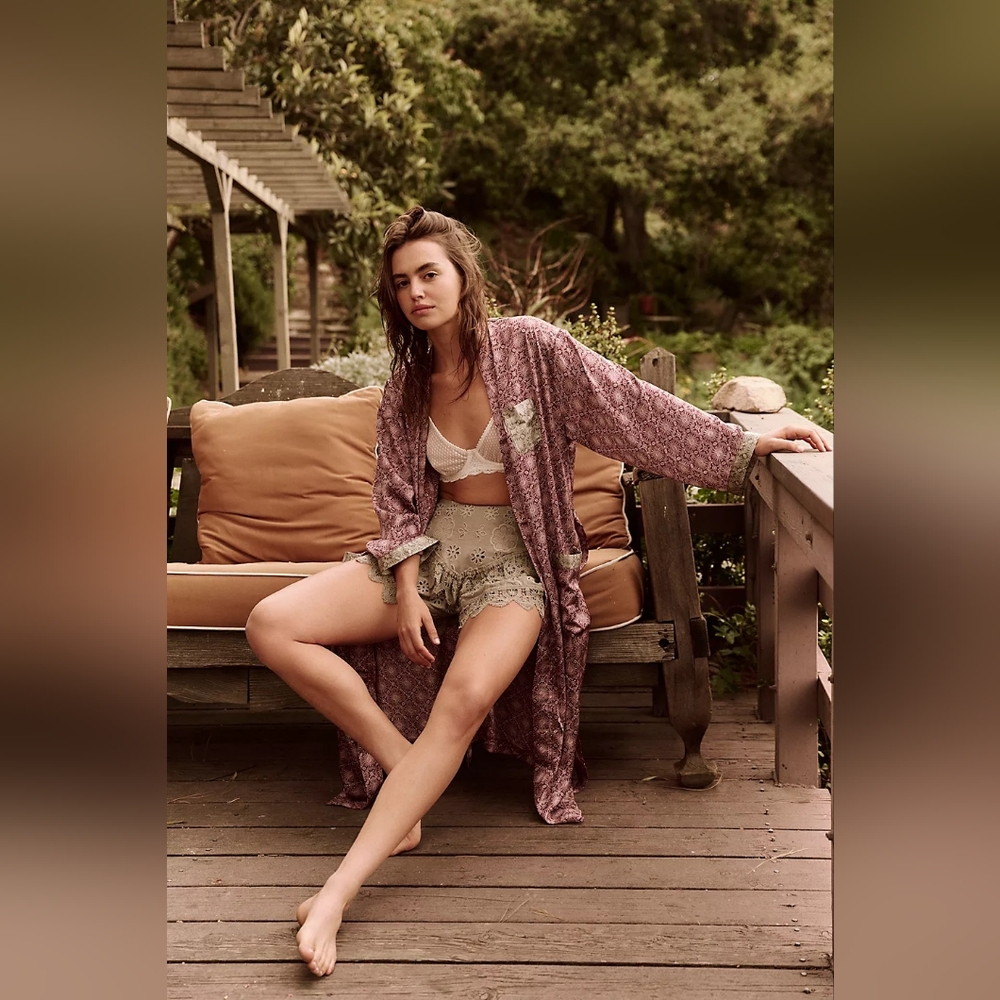 NWT FP Intimately Oasis House Robe- Raisin Combo- M/L - Picture 3 of 8